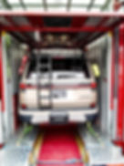 demonstrating how we can fit large SUV's even a full size Lexus.